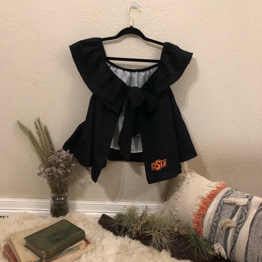OSU open front blouse